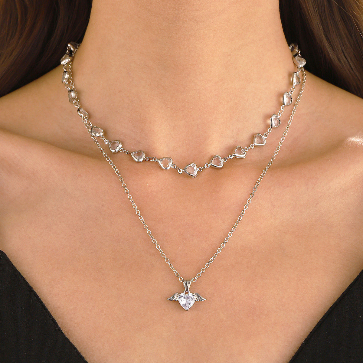Heart Wings Necklace Cold Style Creative Clavicle Chain