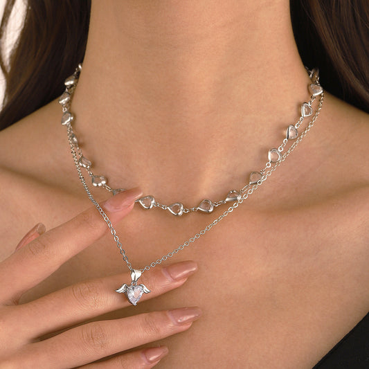 Heart Wings Necklace Cold Style Creative Clavicle Chain